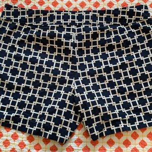 Ann Taylor, shorts, navy with pattern, size 14